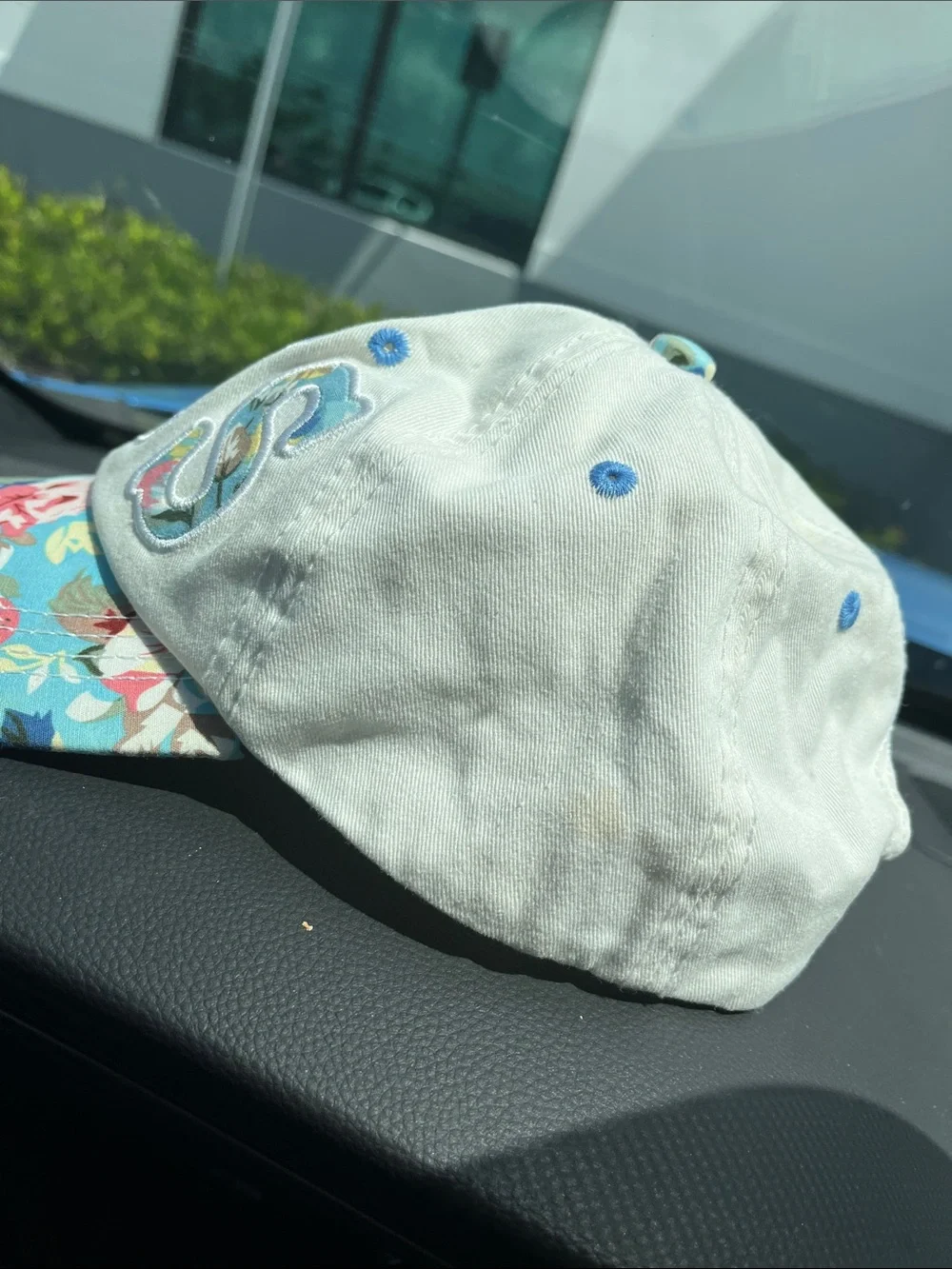 Floral AUS Embroidered Women’s Baseball Cap - White & Blue